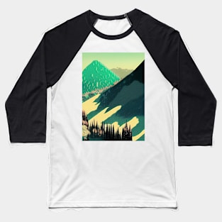 GREEN TINGED MOUNTAIN VIEW Baseball T-Shirt